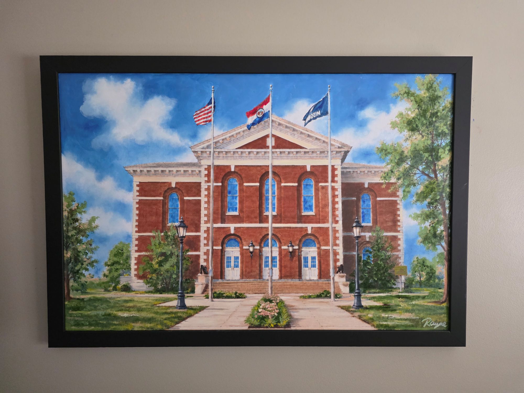 County courthouse oil painting