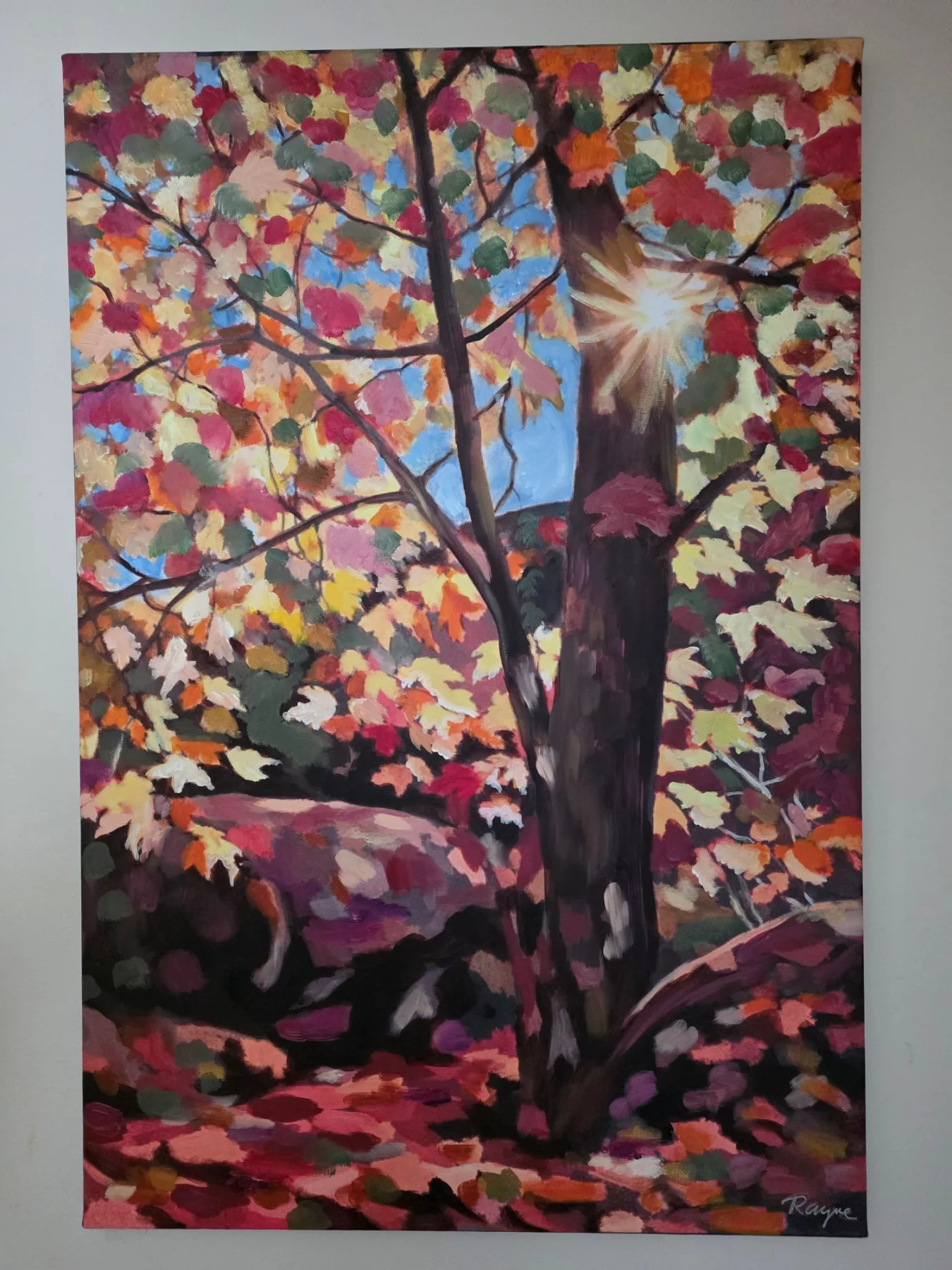 Autumn Sunlight, Oil on Canvas artwork by Rayne Ethetton
